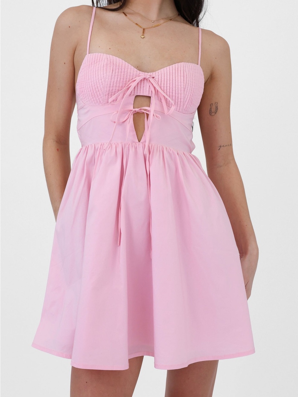 Grey Bandit Noey Dress Women’s Backless Light Pink Summer Dress Size Large NWT - Picture 7 of 14